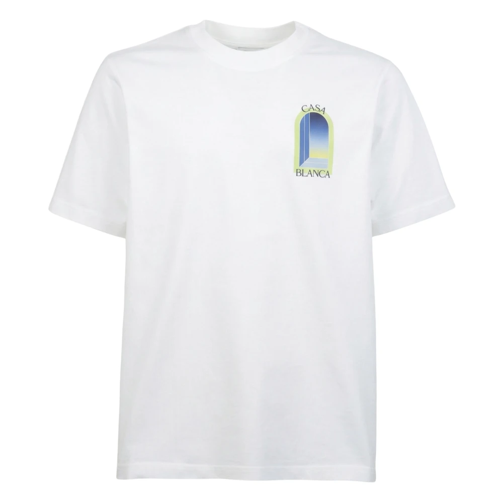 Casablanca Men's White Arches Logo Regular Fit /Lime T-Shirt - Size 42 - Image 2