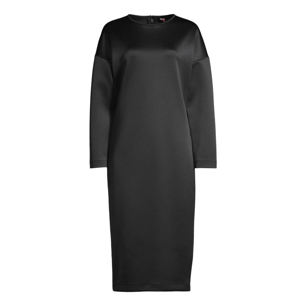 Max Mara Zwarte minimalistische jurk met lange mouwen Black Dames