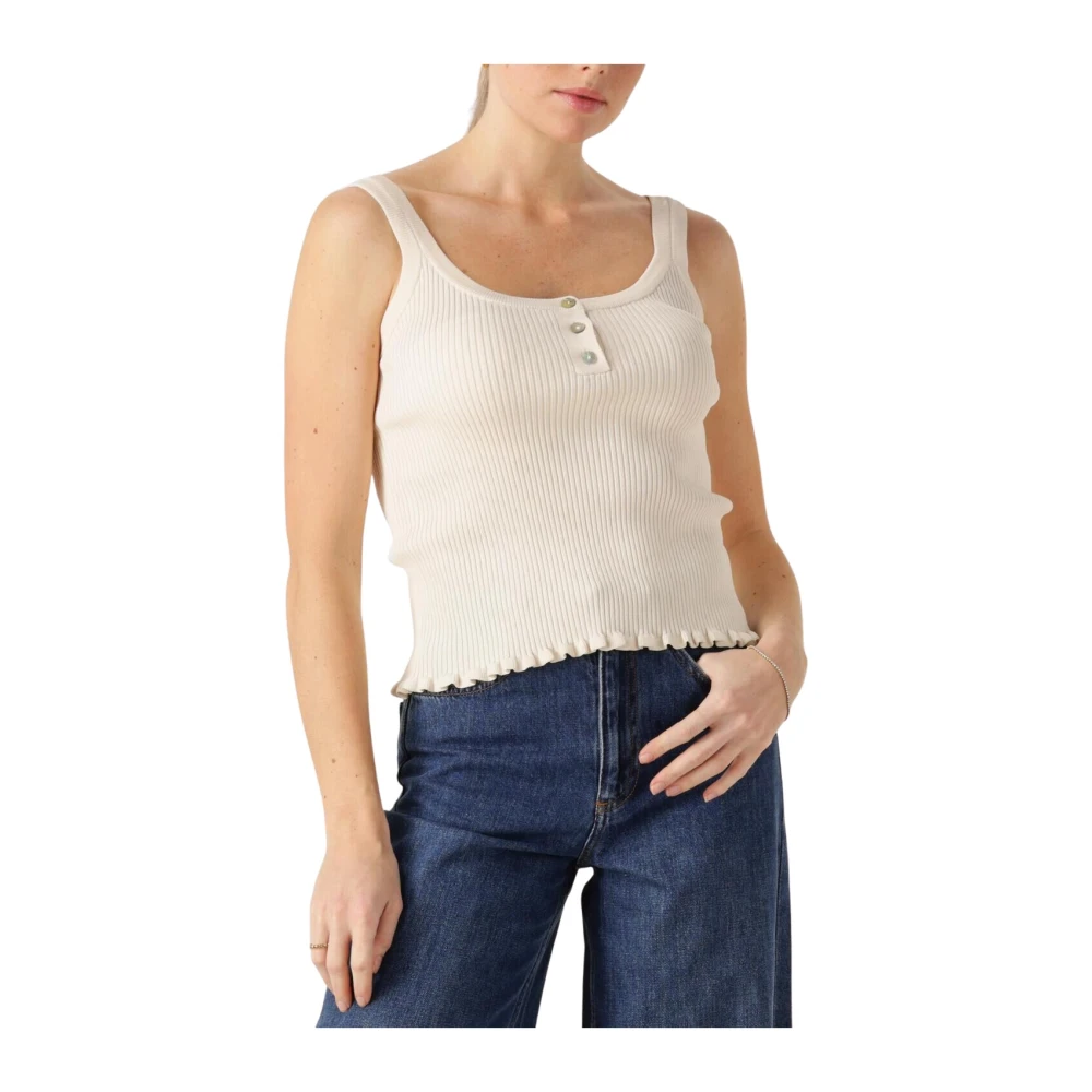 Silvian Heach Elegante Ecru Top Gpp25035To Beige Dames