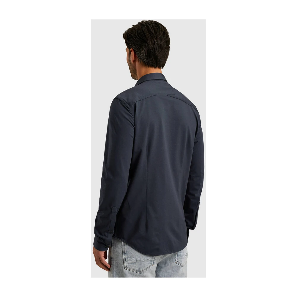 Cast Iron Lange Mouw Twill Jersey Shirt Blue Heren