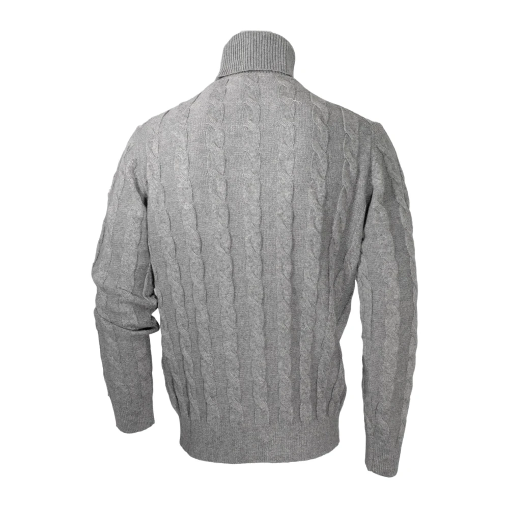 Cashmere Company Heren Gevlochten Cashmere Wol Trui Gray Heren