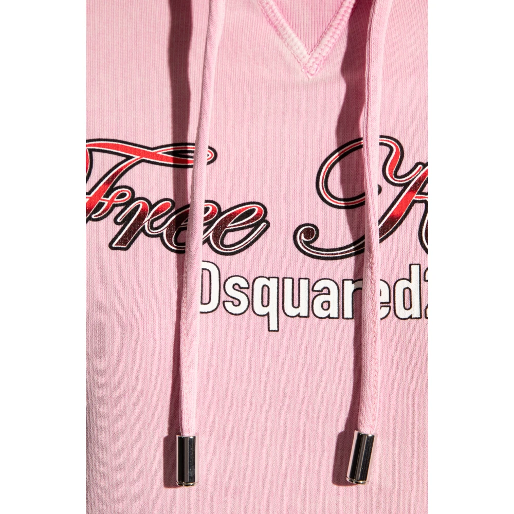 Dsquared2 Bedrukte cropped hoodie Pink Dames