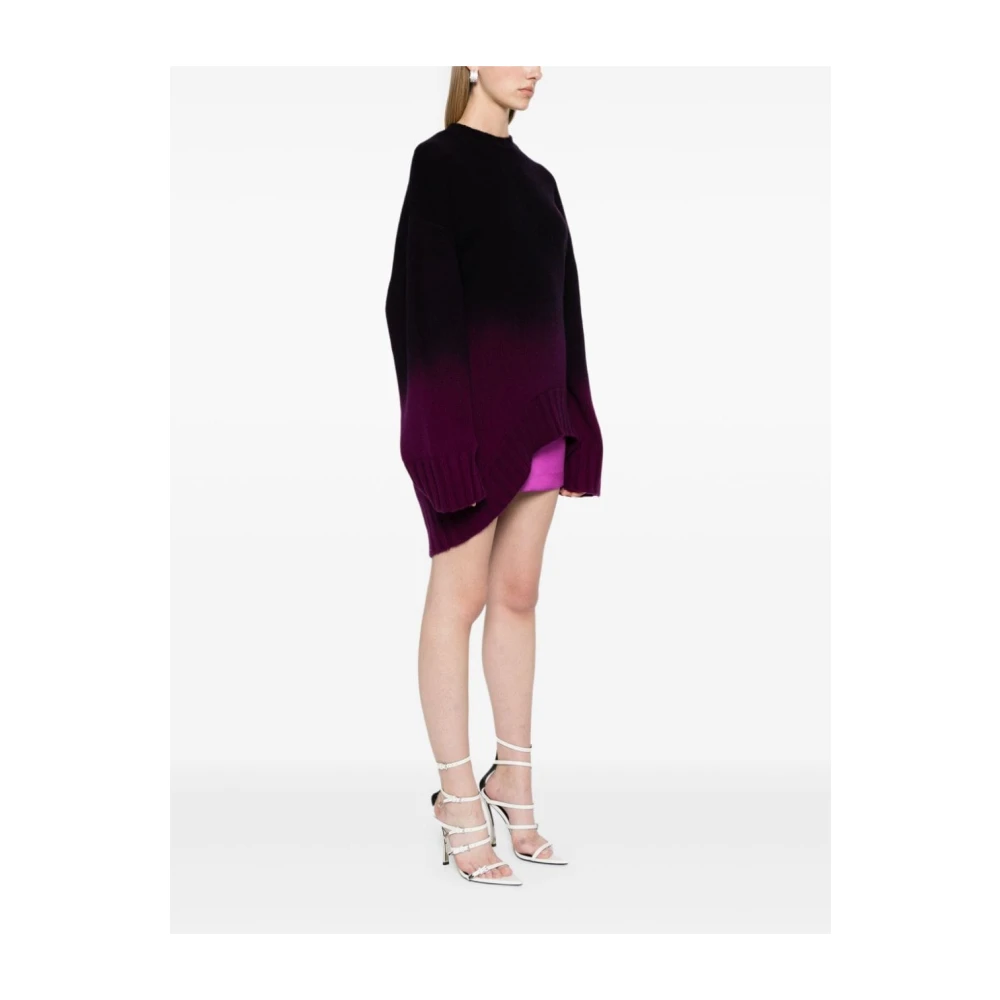 The Attico Donkerpaarse Wollen Kasjmiertrui Purple Dames