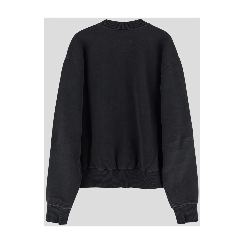MM6 Maison Margiela Katoenen Logo Sweatshirt Black Dames