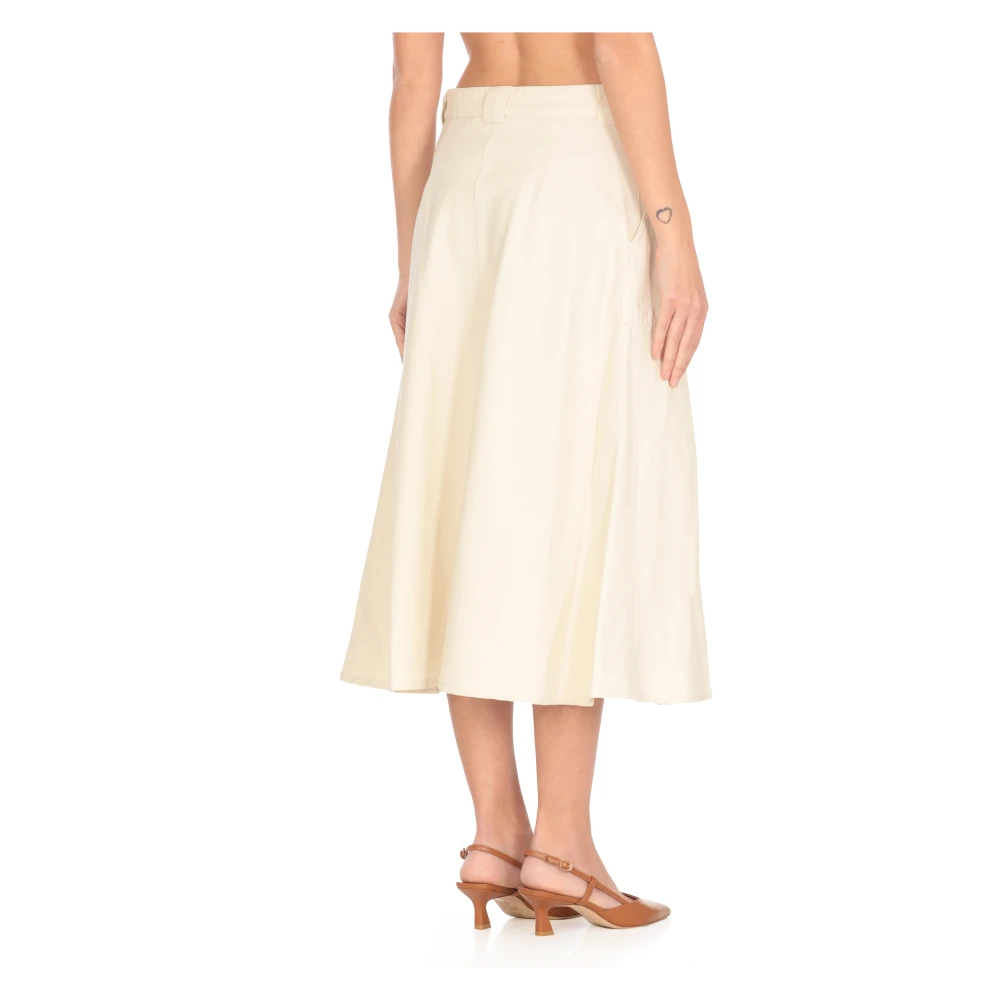 A.p.c. Ivoor Katoenen Rok met Zakken Beige Dames
