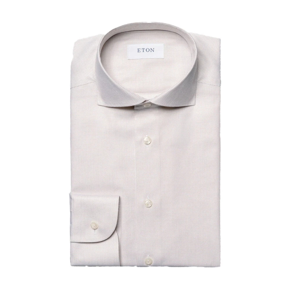 Eton Lange mouw overhemd Beige Heren