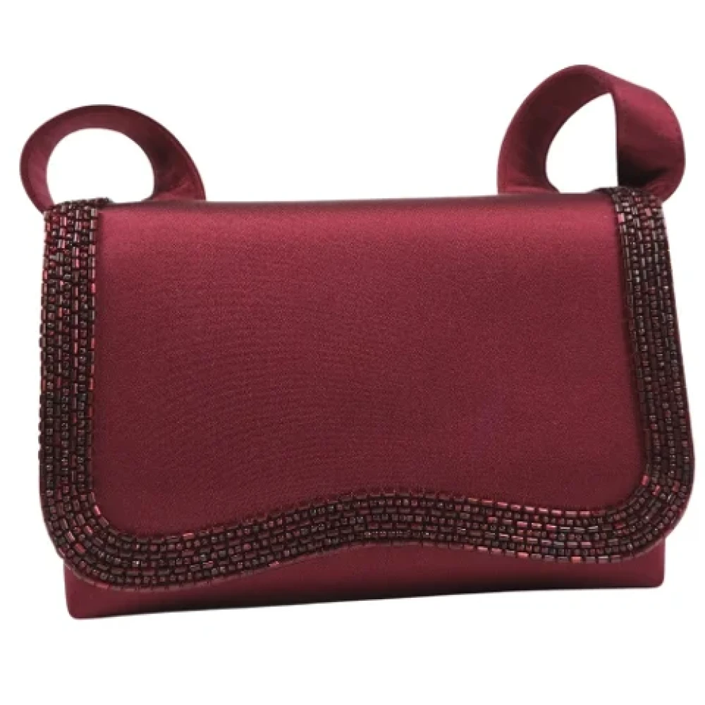 Chanel Vintage Pre-owned Canvas shoulder-bags Red Dames