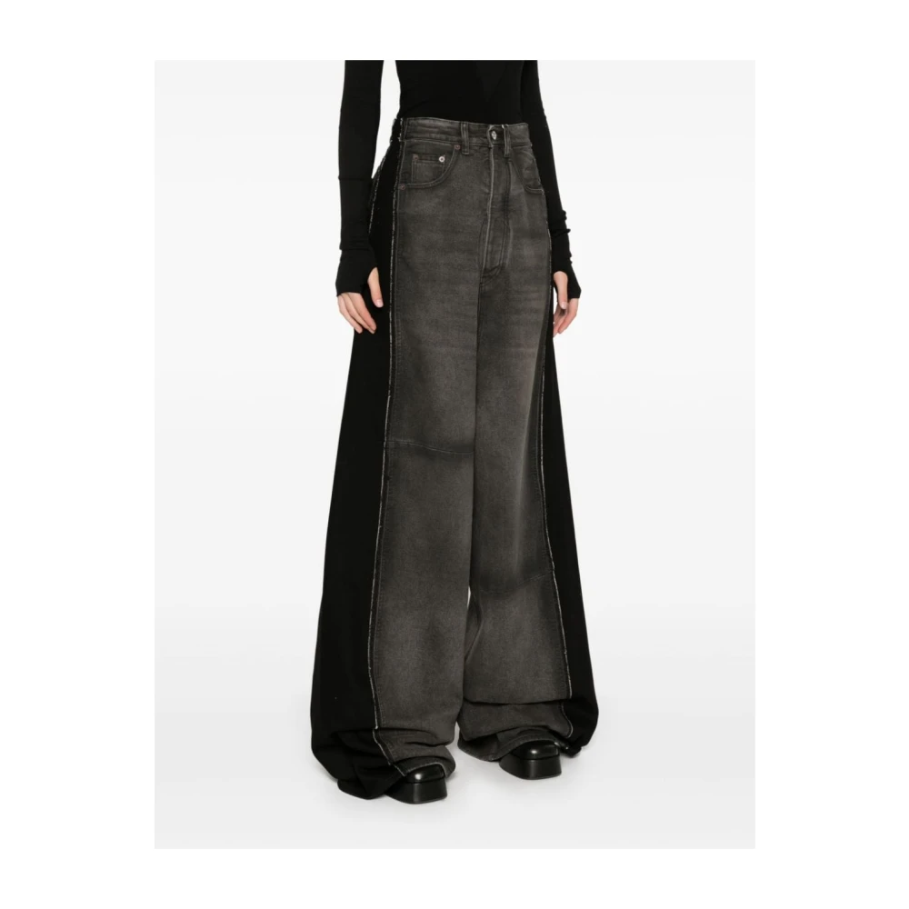 MM6 Maison Margiela Wide Leg Denim Jeans Gray Dames