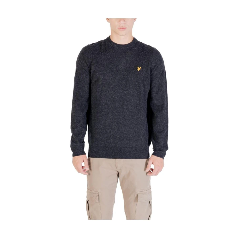 Lyle & Scott Men's Black Round-Neck Knitwear, M, Nylon Zip-Up Sweatshirt