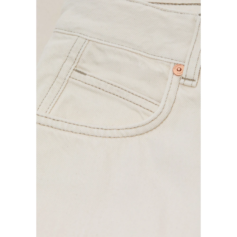 closed Wijde denim broek met 5 zakken Beige Dames