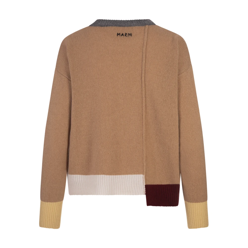 Marni Kasjmier Earthofsiena Kleurblok Sweater Brown Dames