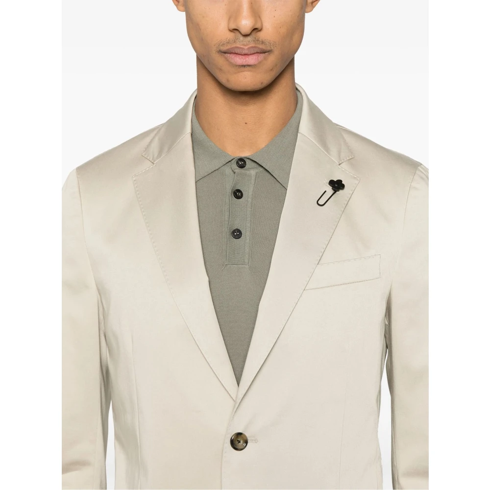 Lardini Beige Katoenen Blazer met Knoopsluiting Beige Heren
