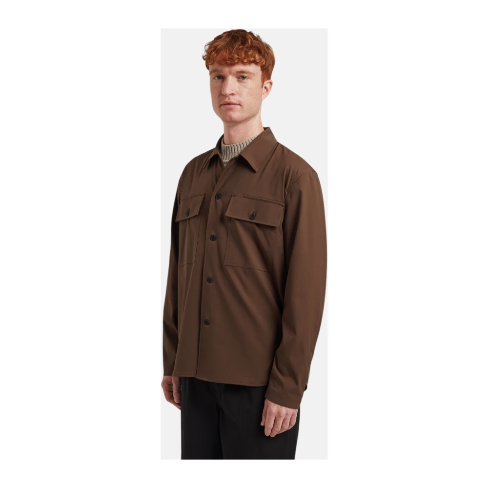 Norse Projects Hjalmer Chestnut Twill Overshirt Brown Heren