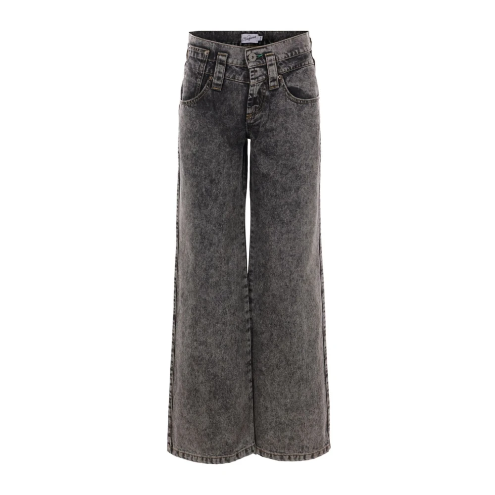Vaquera Zwarte denim jeans met lage taille Black Dames