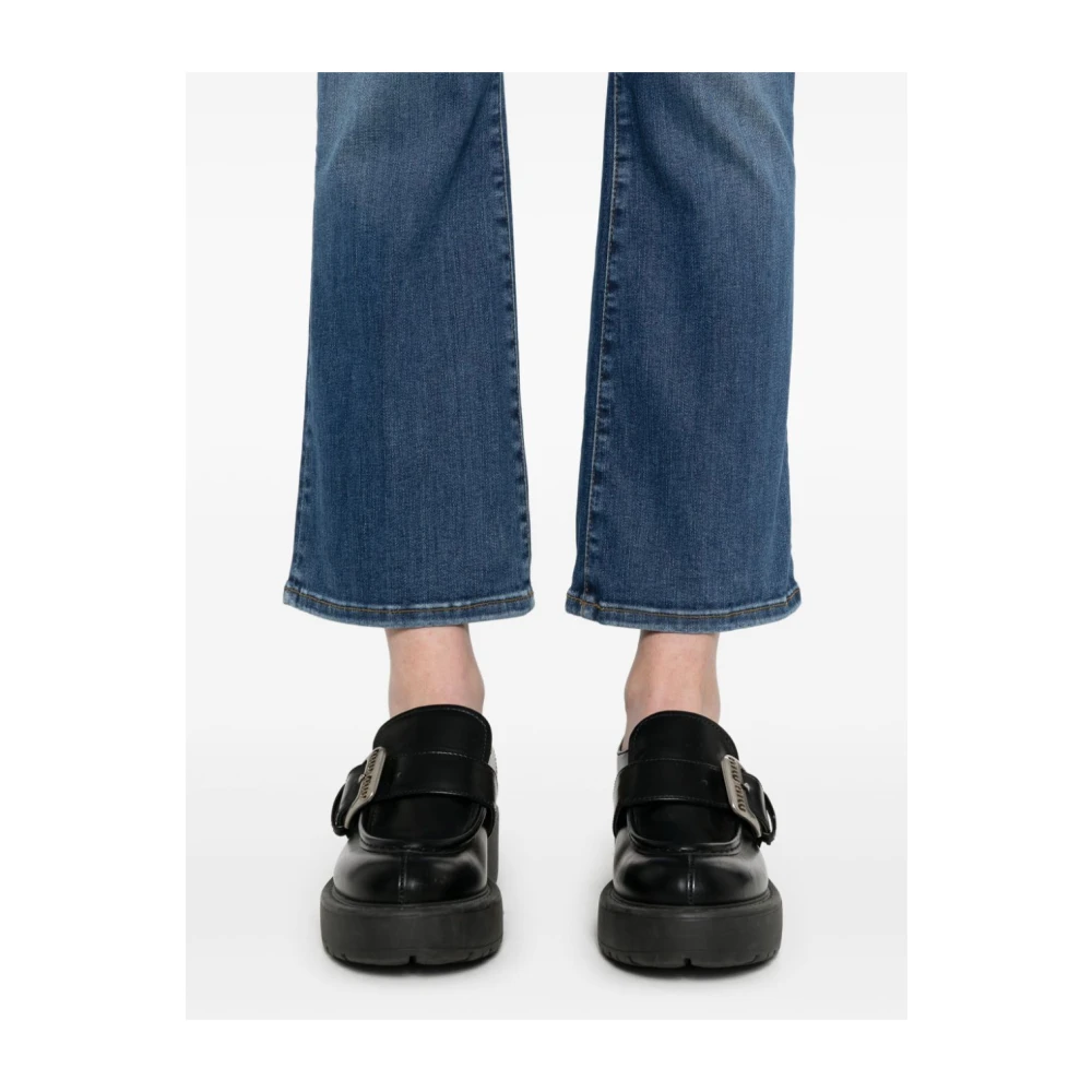 Frame Gebleekte Bootcut Cropped Jeans Blue Dames