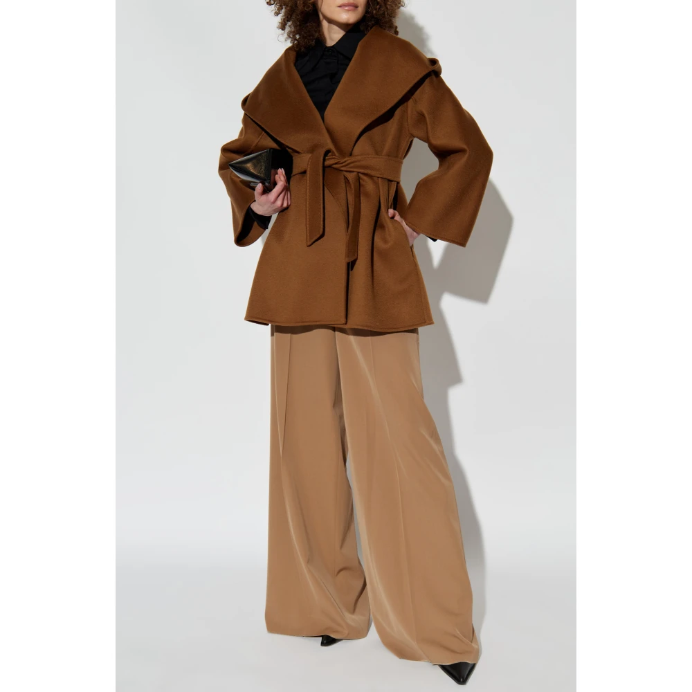 Max Mara Kasjmierjas met capuchon Ocroma Brown Dames
