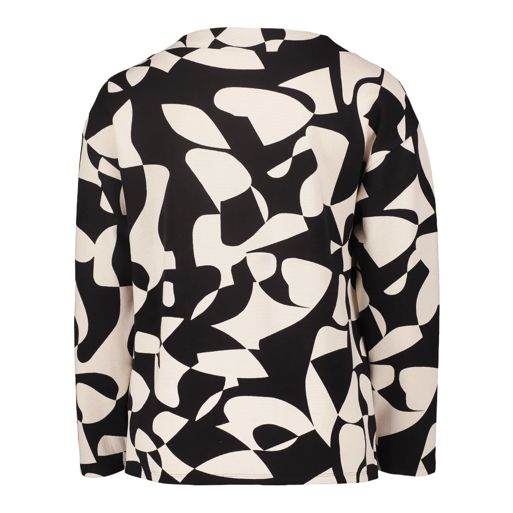 Betty Barclay Sweatshirt met hoge kraag en stijlvolle details Black Dames