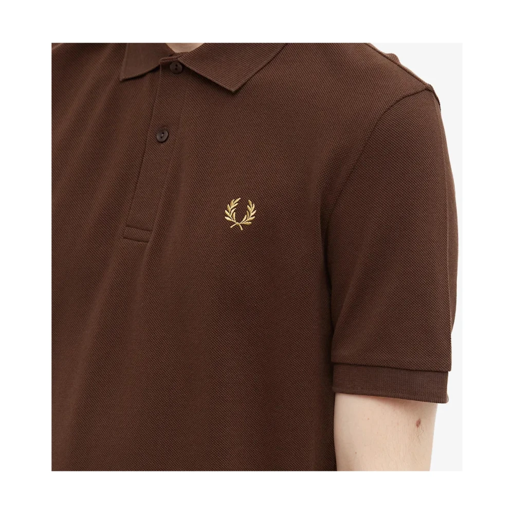 Fred Perry Rijke Bruine Polo Shirt Reissues Collectie Brown Heren