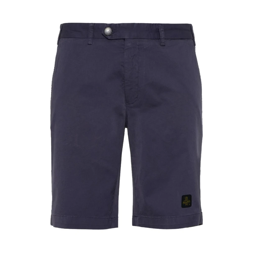 RefrigiWear Elegante Beige Bermuda Shorts met Logopatch Blue Heren