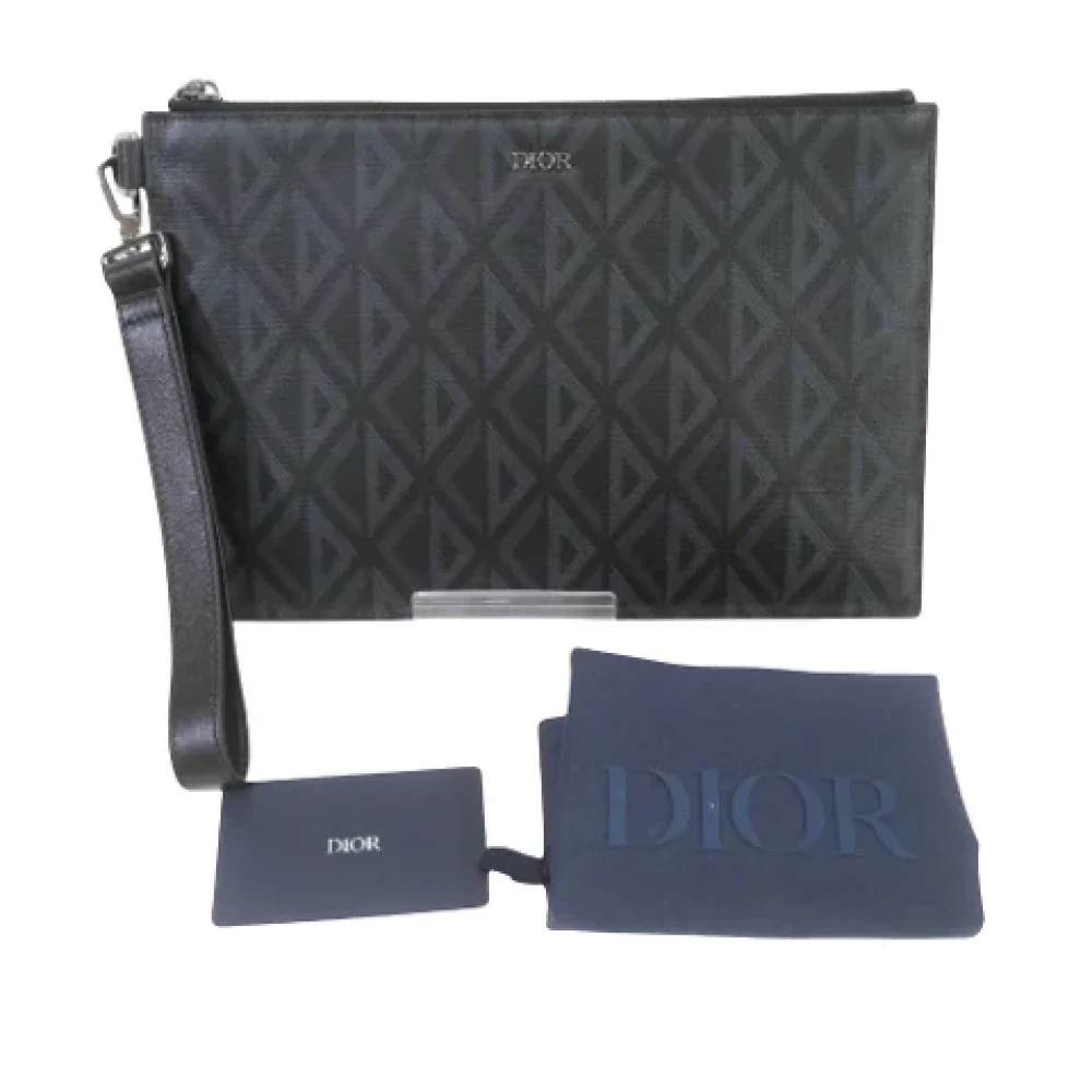 Dior Vintage Pre-owned Canvas clutches Black Heren