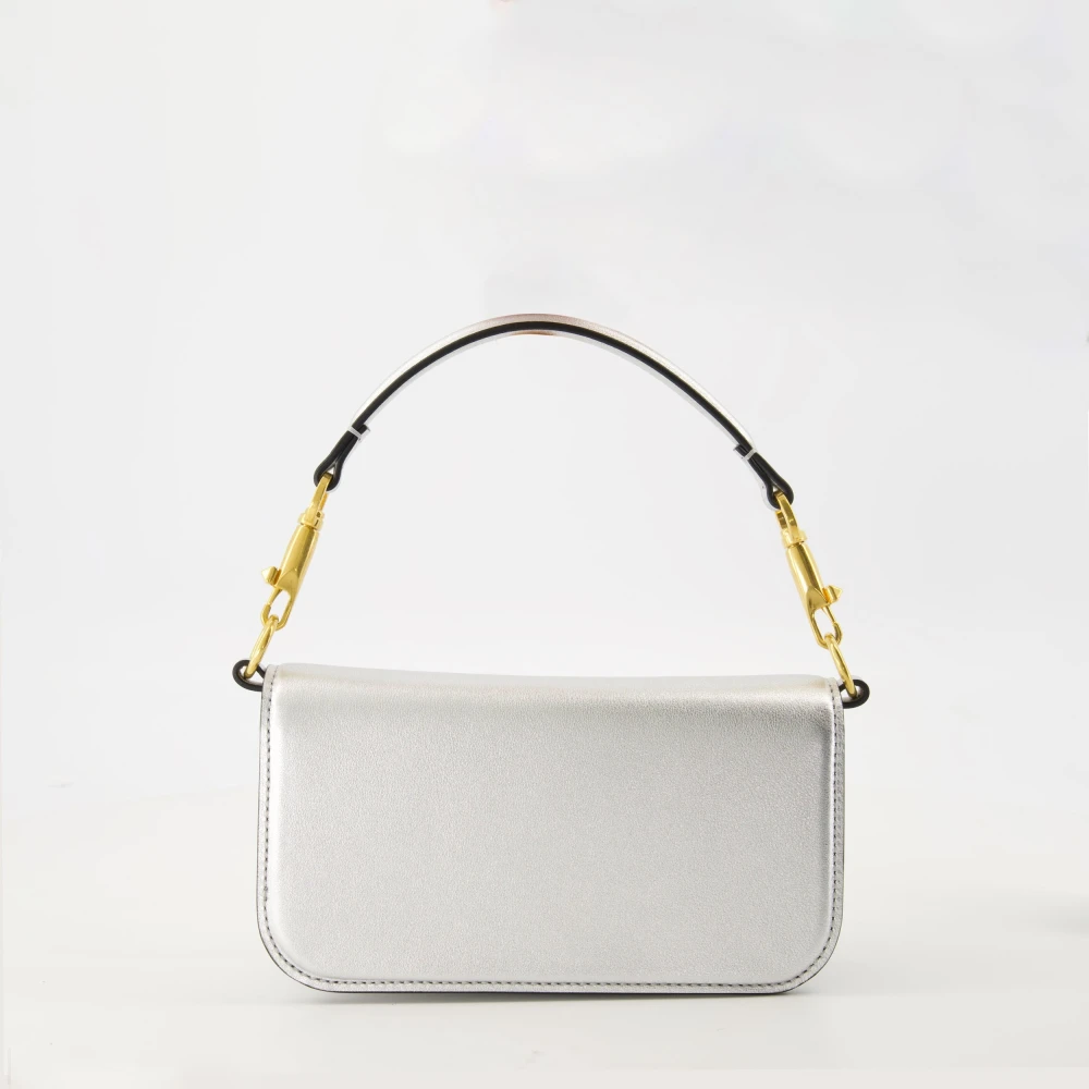 Valentino Garavani Lamé Leren VLogo Tas Lente-Zomer 2025 Gray Dames