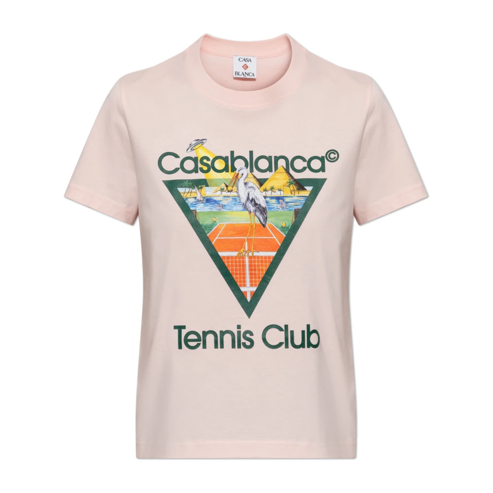 Casablanca Tennis Club Icon T-Shirt - Female - T-Shirts - Pink - M - Tops