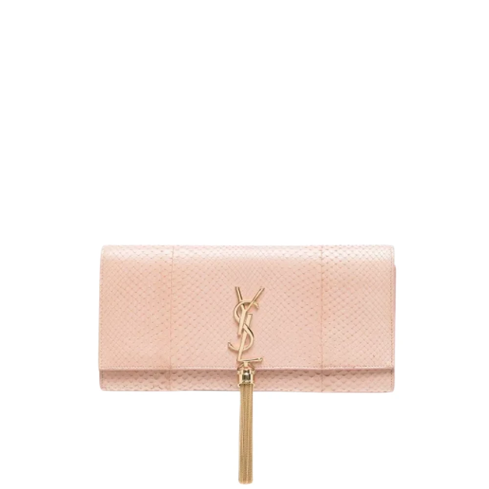 Yves Saint Laurent Vintage Pre-owned Leather clutches Pink Dames