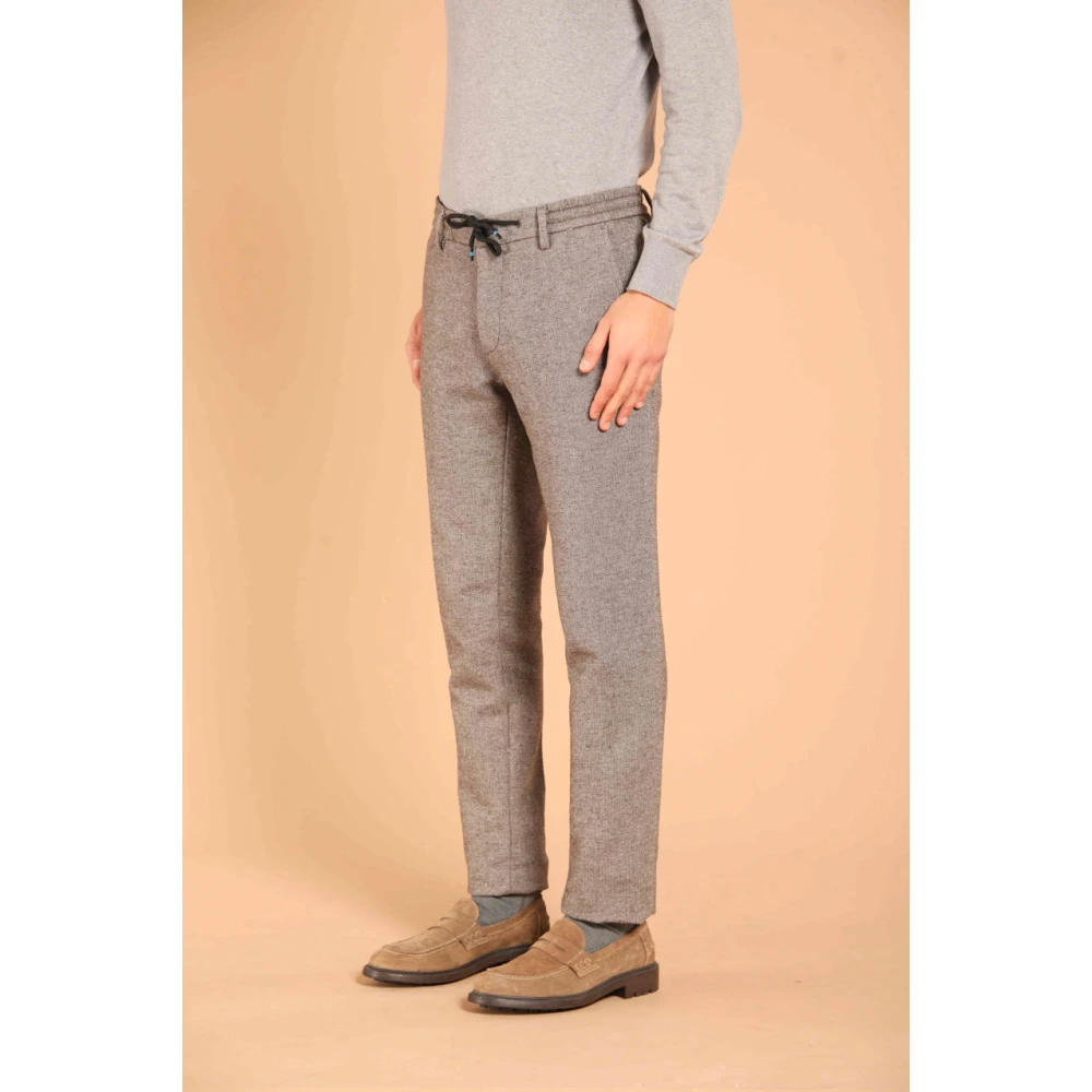 Mason's Slim Fit Wol-Effekt Chino Broek Brown Heren
