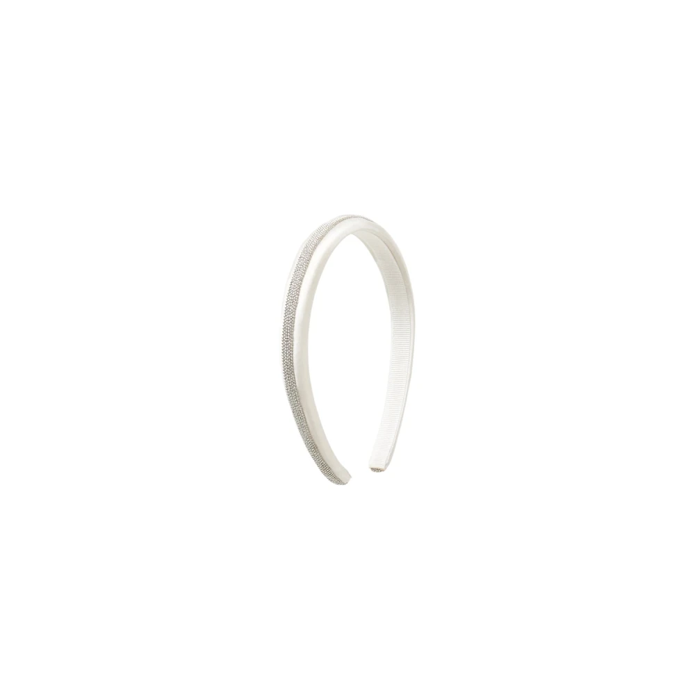 Peserico Sidensatin hårband White, Dam