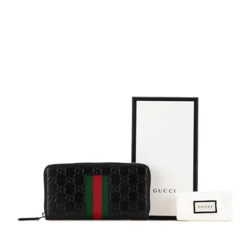 Gucci Vintage Pre-owned Leather wallets Black Dames