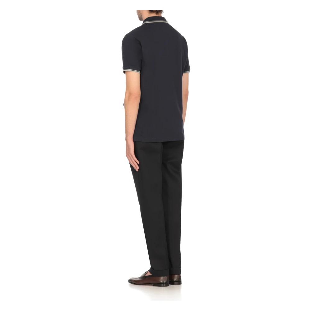 Fay Blauw Poloshirt met Geborduurd Logo Blue Heren
