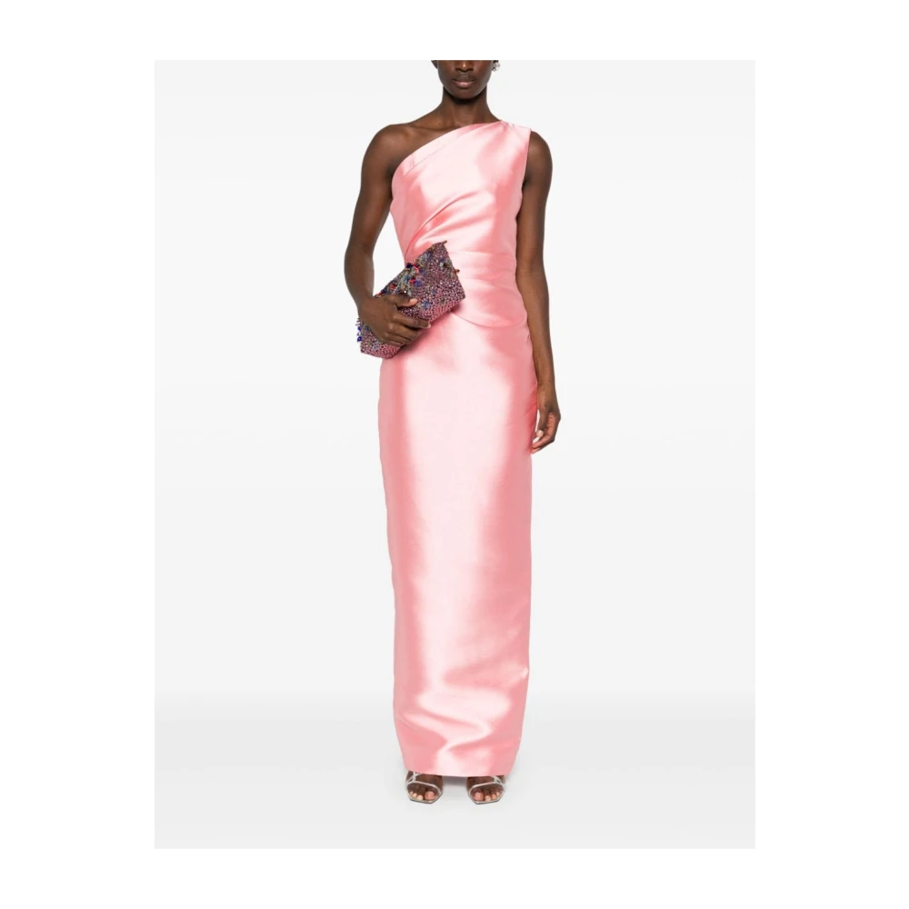 Solace London Roze One-Shoulder Maxi Jurk Pink Dames