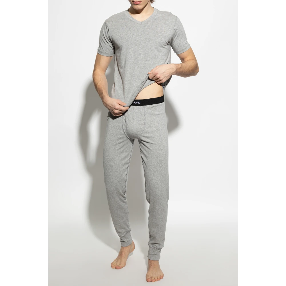Tom Ford Ondershirt met V-hals Gray Heren
