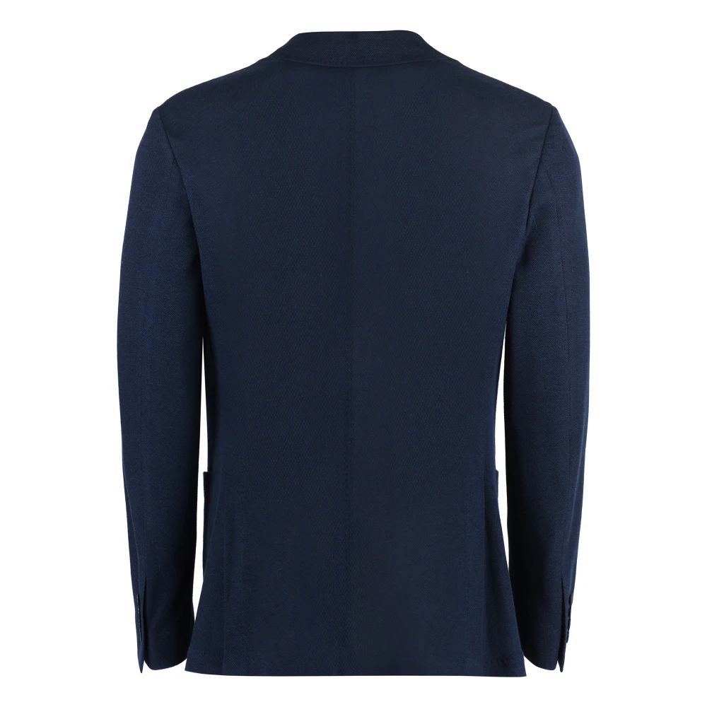 Canali Gebreide blazer met reverskraag Blue Heren