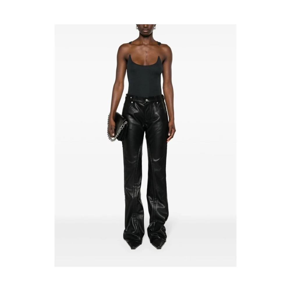 Y Project Leather Trousers Black Dames