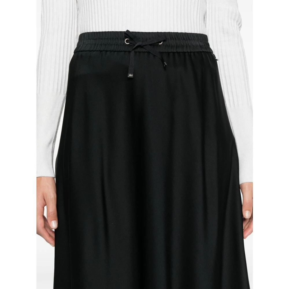 Herno Zwarte Midi Rok voor Vrouwen Black Dames
