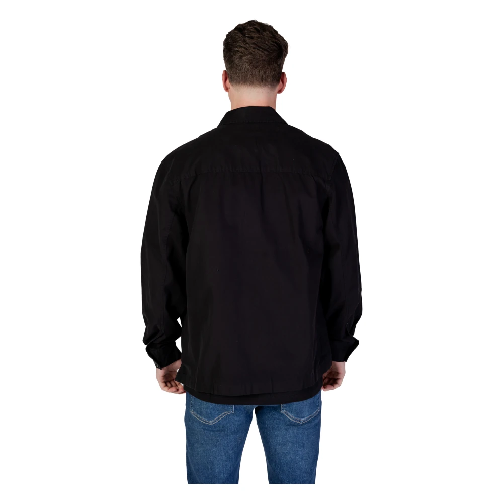 Calvin Klein Jeans Geregenereerd Katoenen Overhemd met Lange Mouwen Black Heren