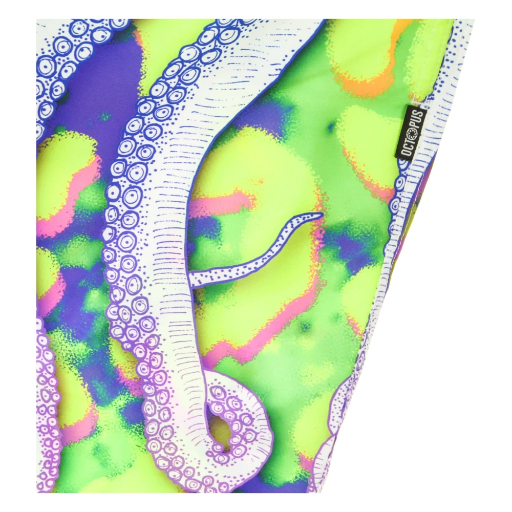 Octopus Bermuda Boardshorts met Elastische Taille Multicolor Heren