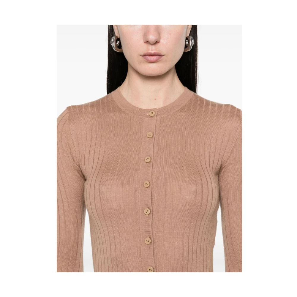 The Attico Kameelbruin Geborduurd Logo Jurk Brown Dames