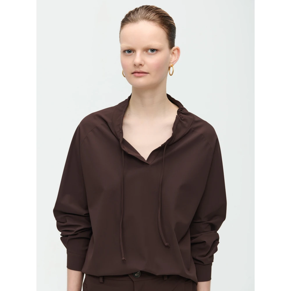 Jane Lushka Dora Top Technical Jersey Brown Dames