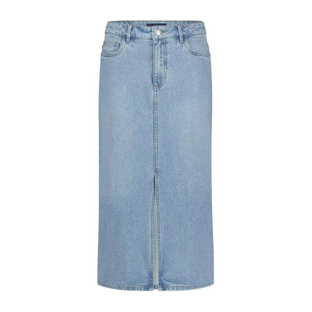 Red Button Gebleekte Sibelle Rok met Split Blue Dames