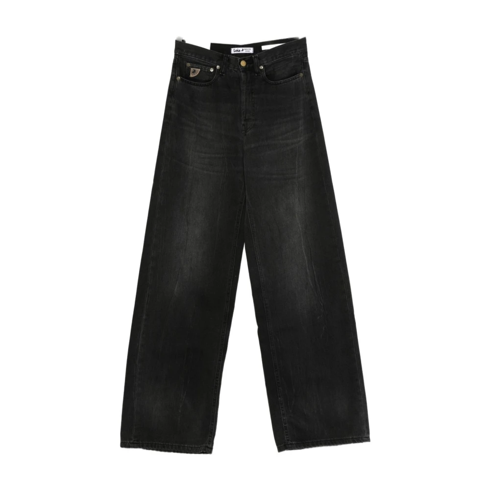 Lois Women's Black Skater Loose Jeans