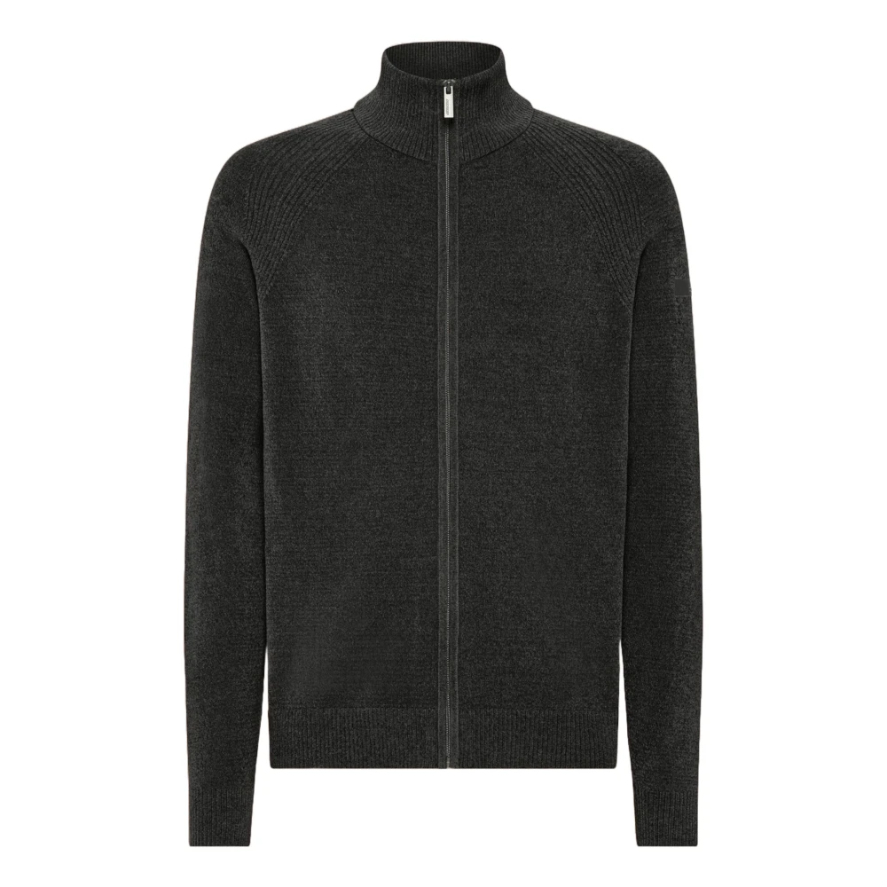 RRD Velvet Full Zip Knit Sweater Gray Heren