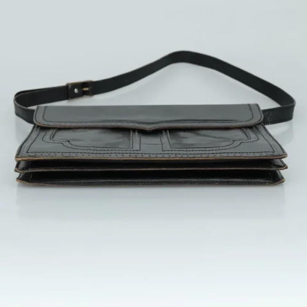 Saint Laurent Vintage Pre-owned Leather shoulder-bags Black Dames
