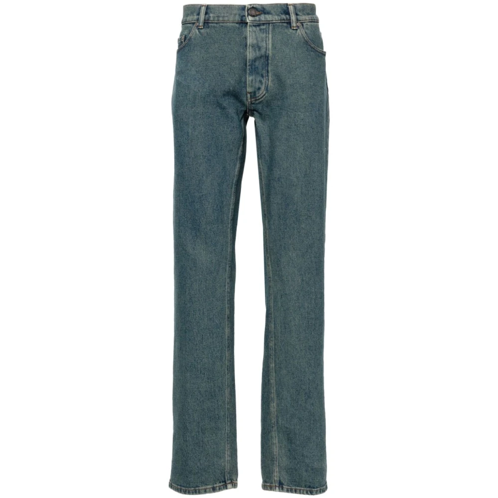 Lardini Denim Straight Leg Button Fly Broek Gray Heren