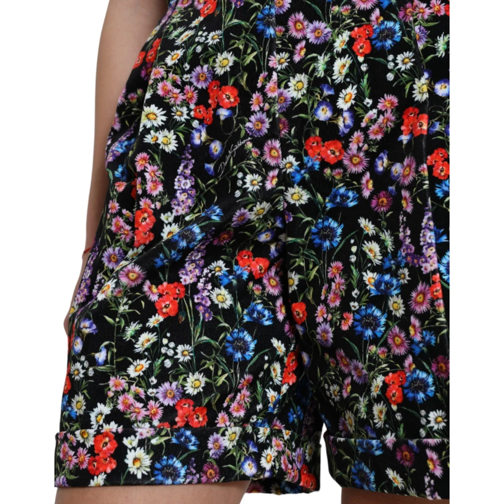 Dolce & Gabbana Stijlvolle Bloemen Hoge Taille Hot Pants Multicolor Dames
