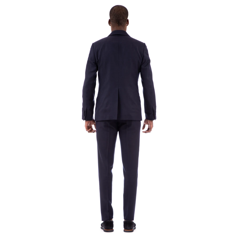 Lardini Blauwe ceremoniejurk met contrasterende revers en gevoerde knopen Blue Heren