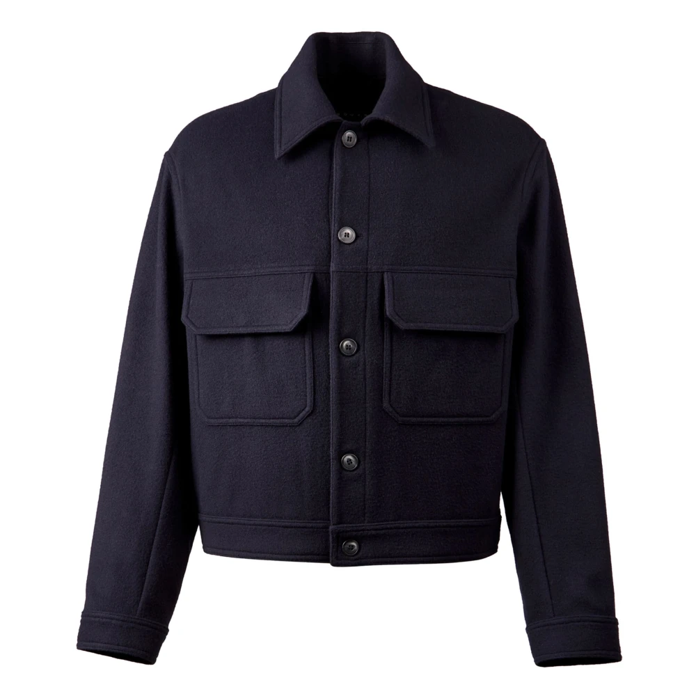 Hogan Wollen Shirt Jas Blauw Royale Blue Heren