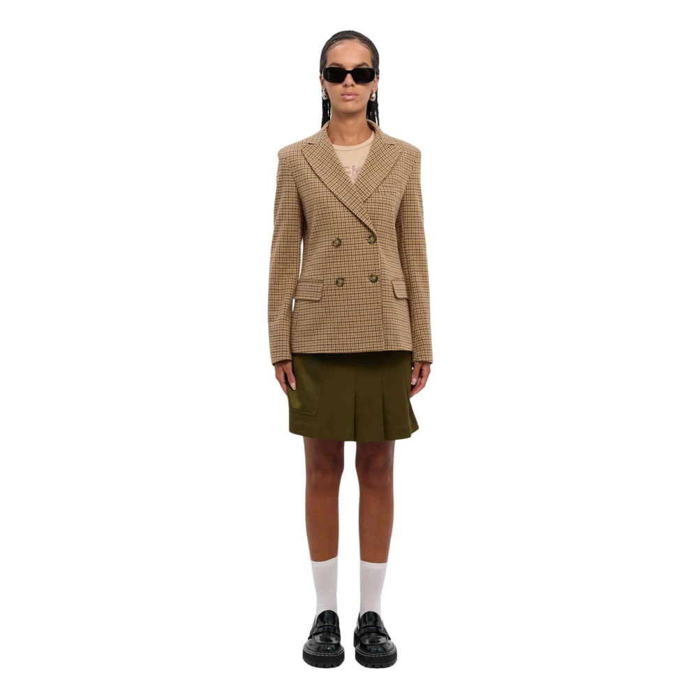 Max Mara Weekend Grafische Print Lange Mouw Katoenen T-shirt Beige Dames