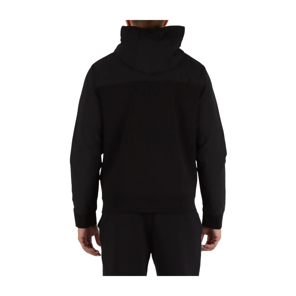 Boss Zip Cotton Technical Hoodie Black Heren